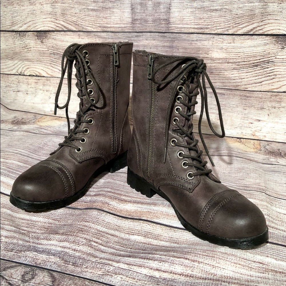 Express Army Combat Boots Lace up & Zipper